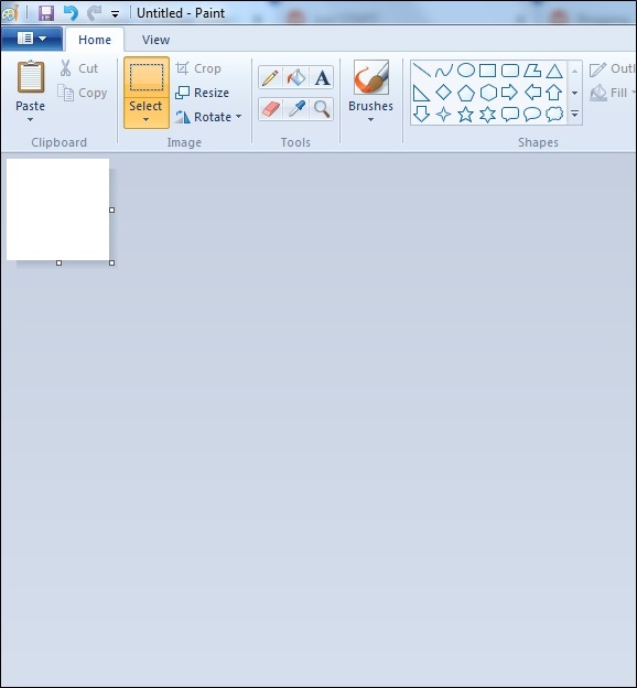 Blank canvas in MS Paint 